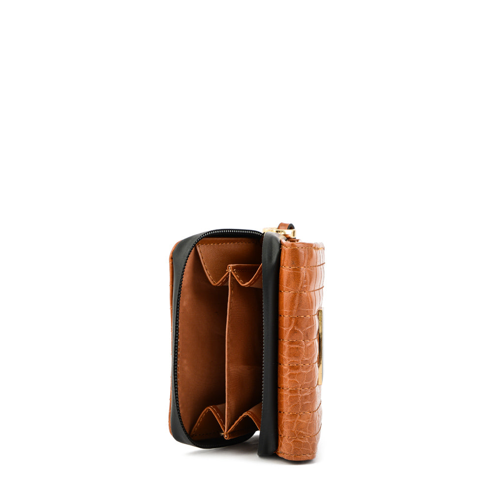 Billetera cierre exterior odzun camel