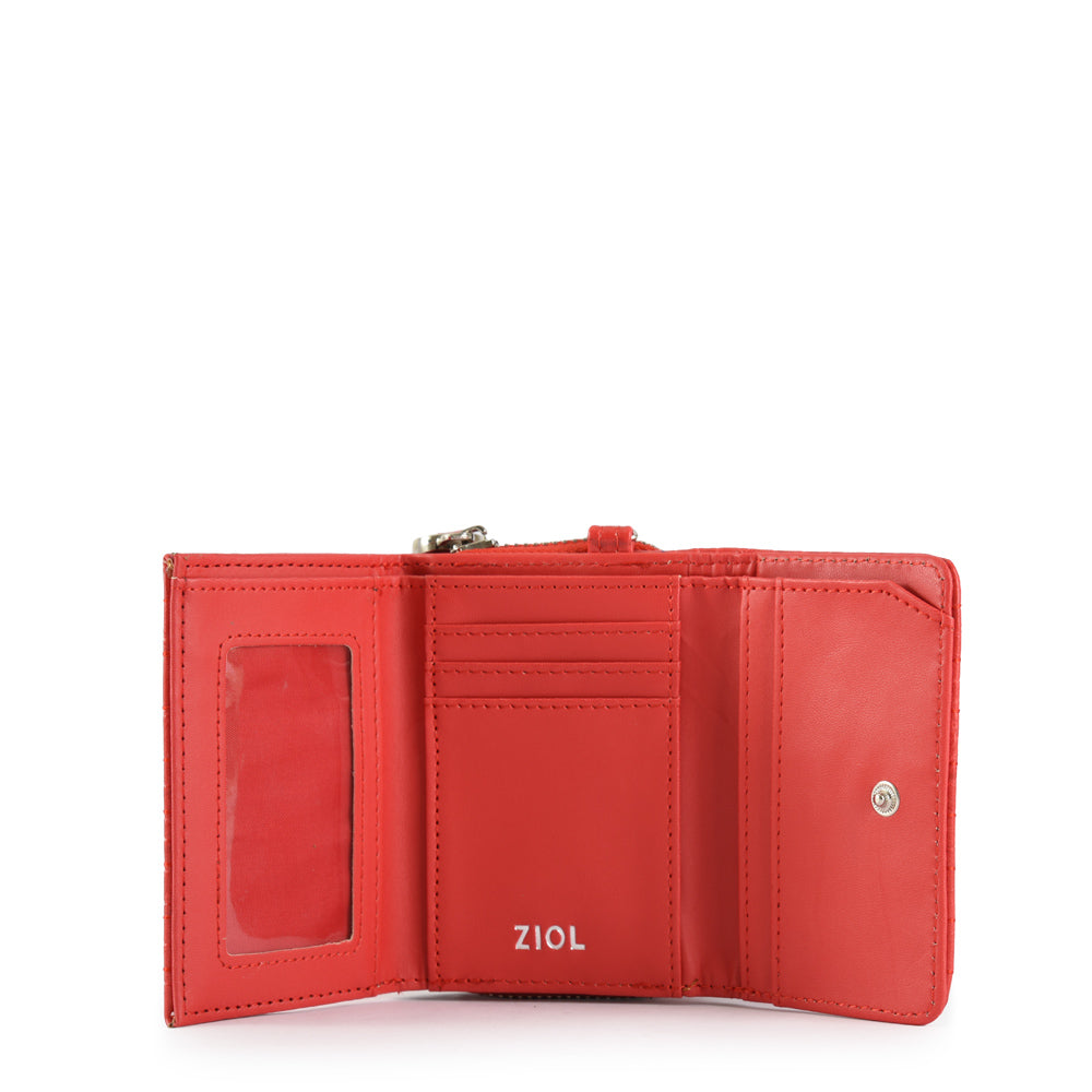 Billetera cierre exterior pequeña odzun rojo