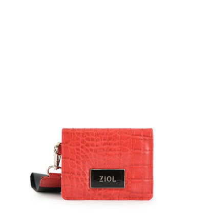 Tarjetero con ventana pequeña odzun rojo