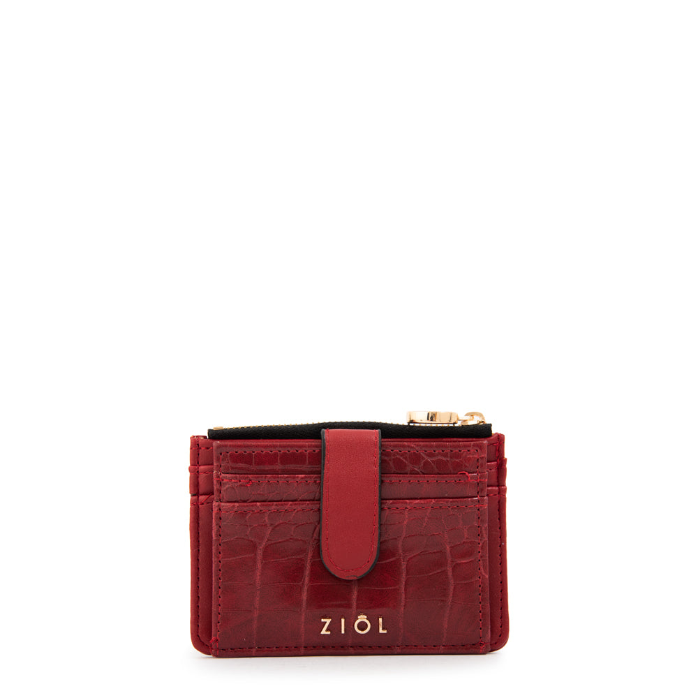 Tarjetero monedero pequeña ariana rojo