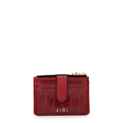 Tarjetero monedero pequeña ariana rojo