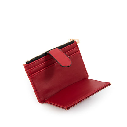 Tarjetero monedero pequeña ariana rojo