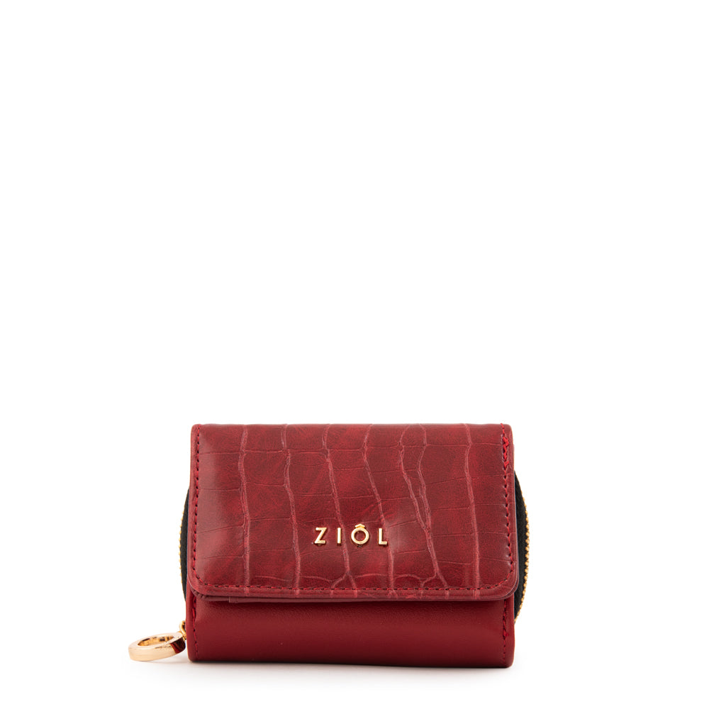 billetera cierre exterior pequeña ariana rojo