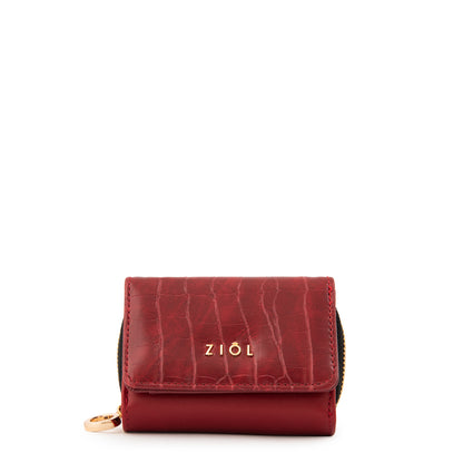 billetera cierre exterior pequeña ariana rojo