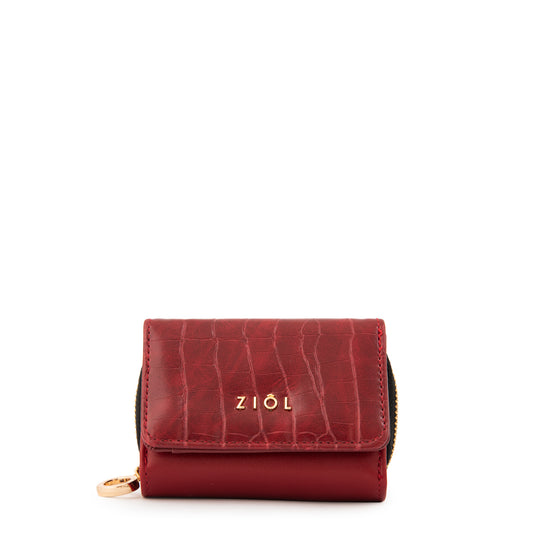 billetera cierre exterior pequeña ariana rojo