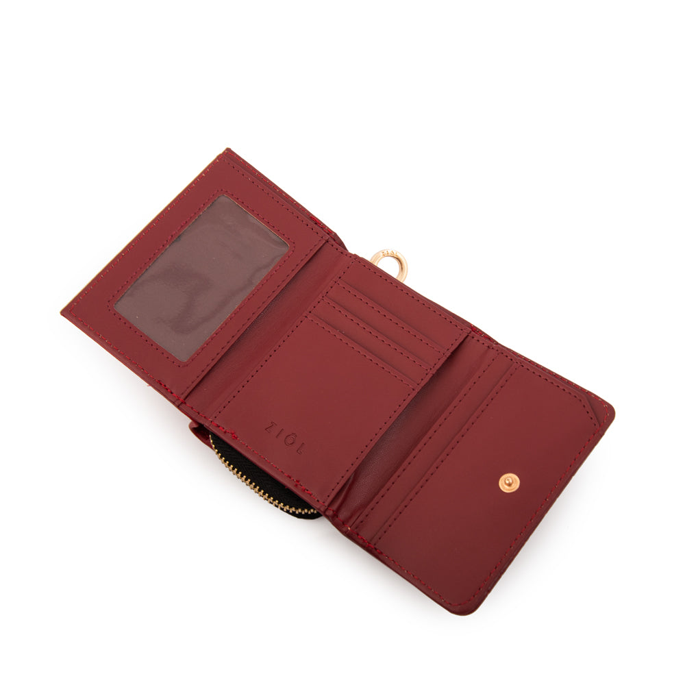 billetera cierre exterior pequeña ariana rojo