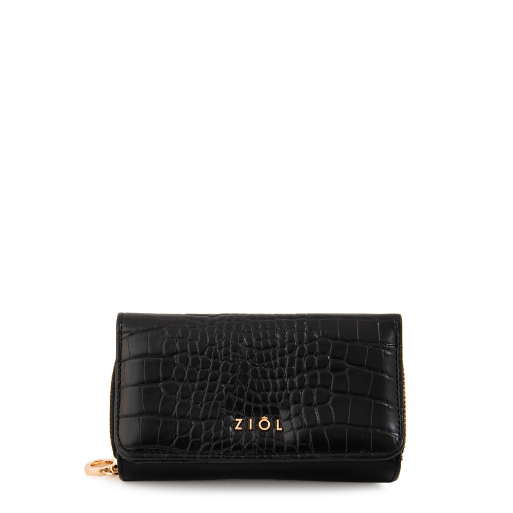 billetera cierre exterior mediana ariana negro