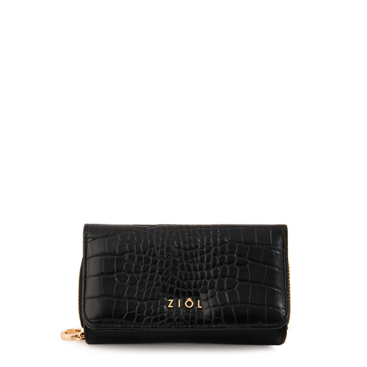 billetera cierre exterior mediana ariana negro