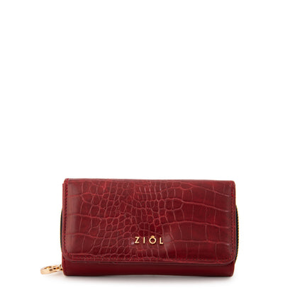 billetera cierre exterior mediana ariana rojo