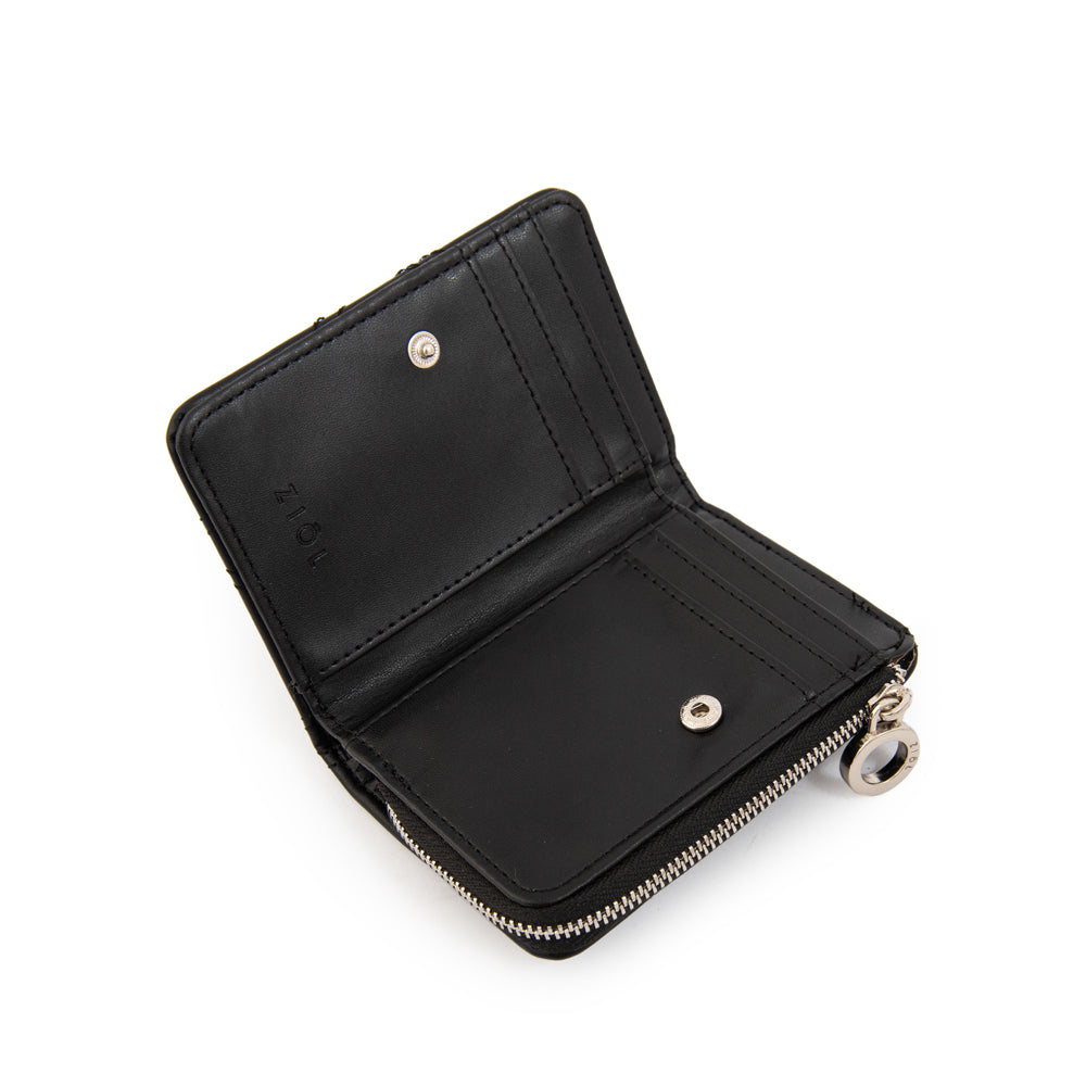 billetera cierre exterior pequeña elvira negro