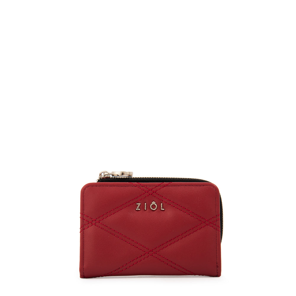 billetera cierre exterior pequeña elvira rojo