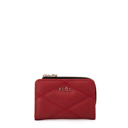 billetera cierre exterior pequeña elvira rojo