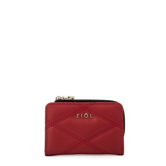 billetera cierre exterior pequeña elvira rojo