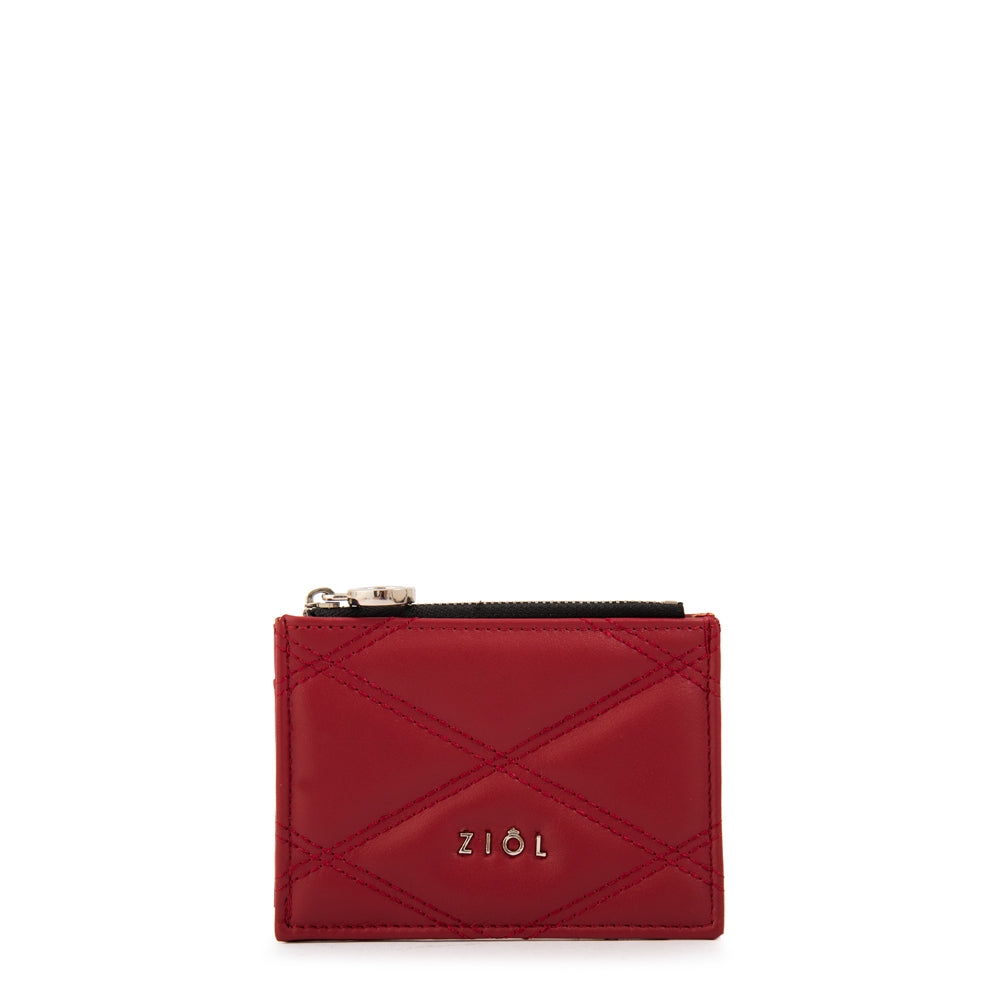 Tarjetero monedero pequeña elvira rojo