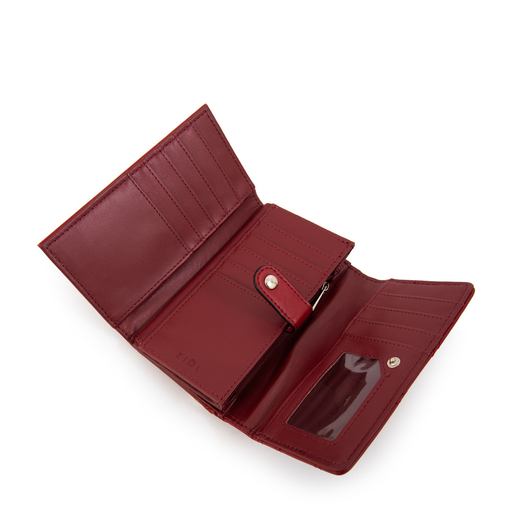 billetera cierre exterior mediana elvira rojo