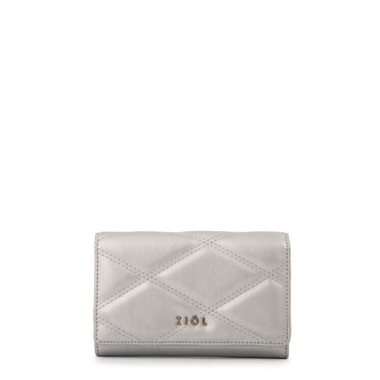 billetera cierre exterior mediana elvira plateado