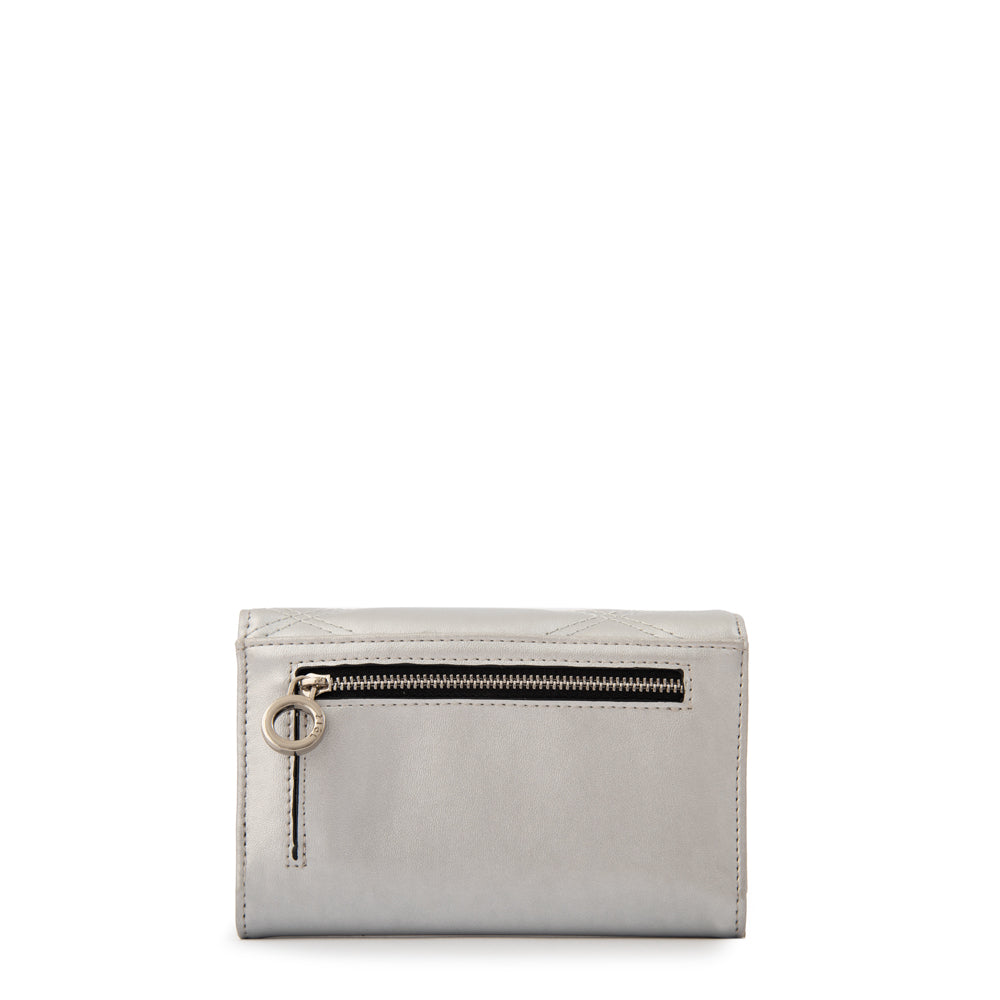 billetera cierre exterior mediana elvira plateado