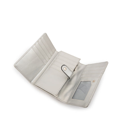 billetera cierre exterior mediana elvira plateado