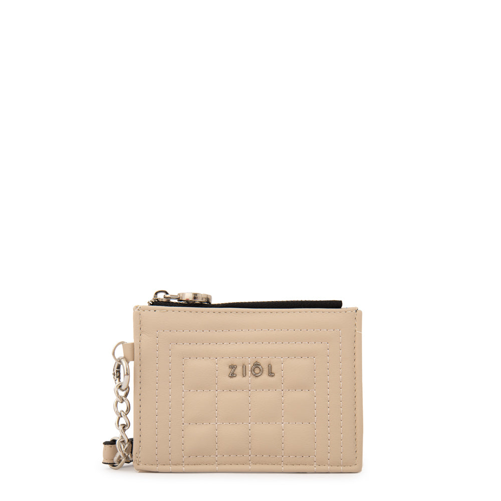 Tarjetero monedero nay pequeña beige