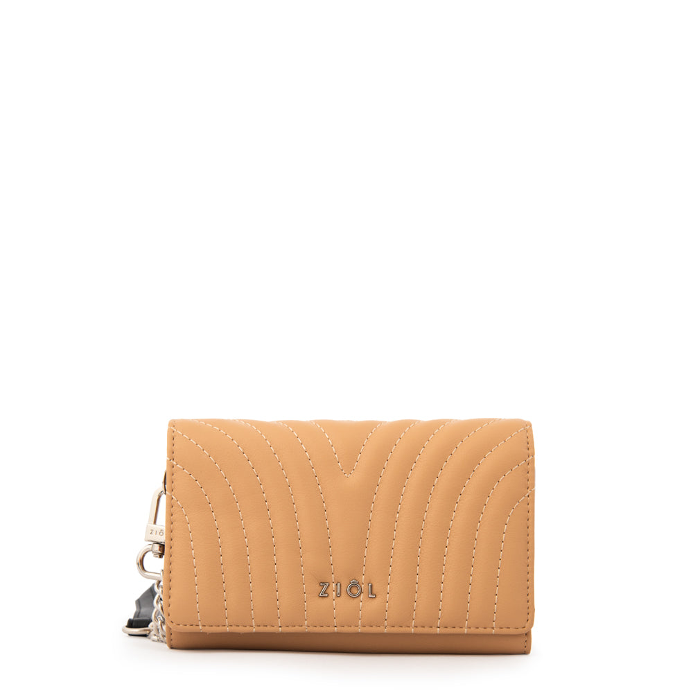 Billetera cierre exterior shanon pequeña beige