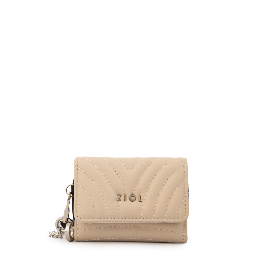 Billetera cierre exterior shanon mediana beige