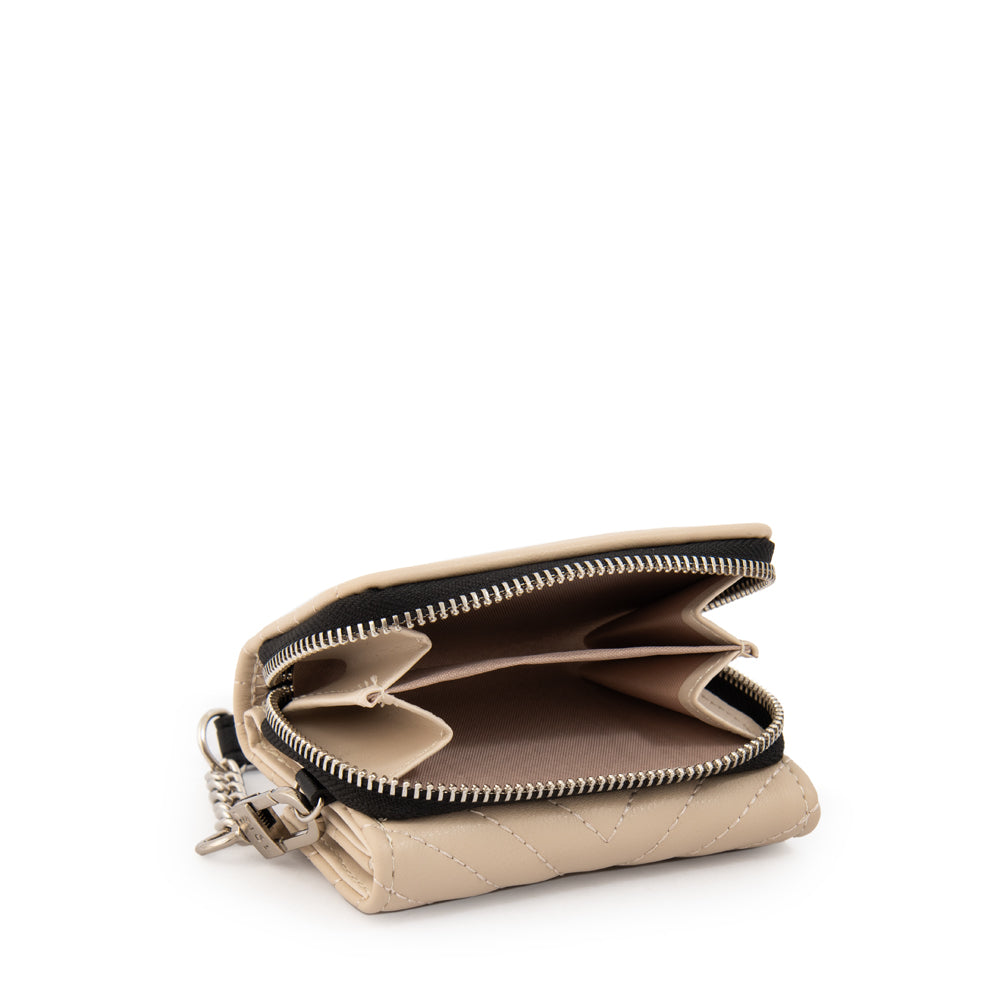 billetera cierre exterior mediana shanon beige