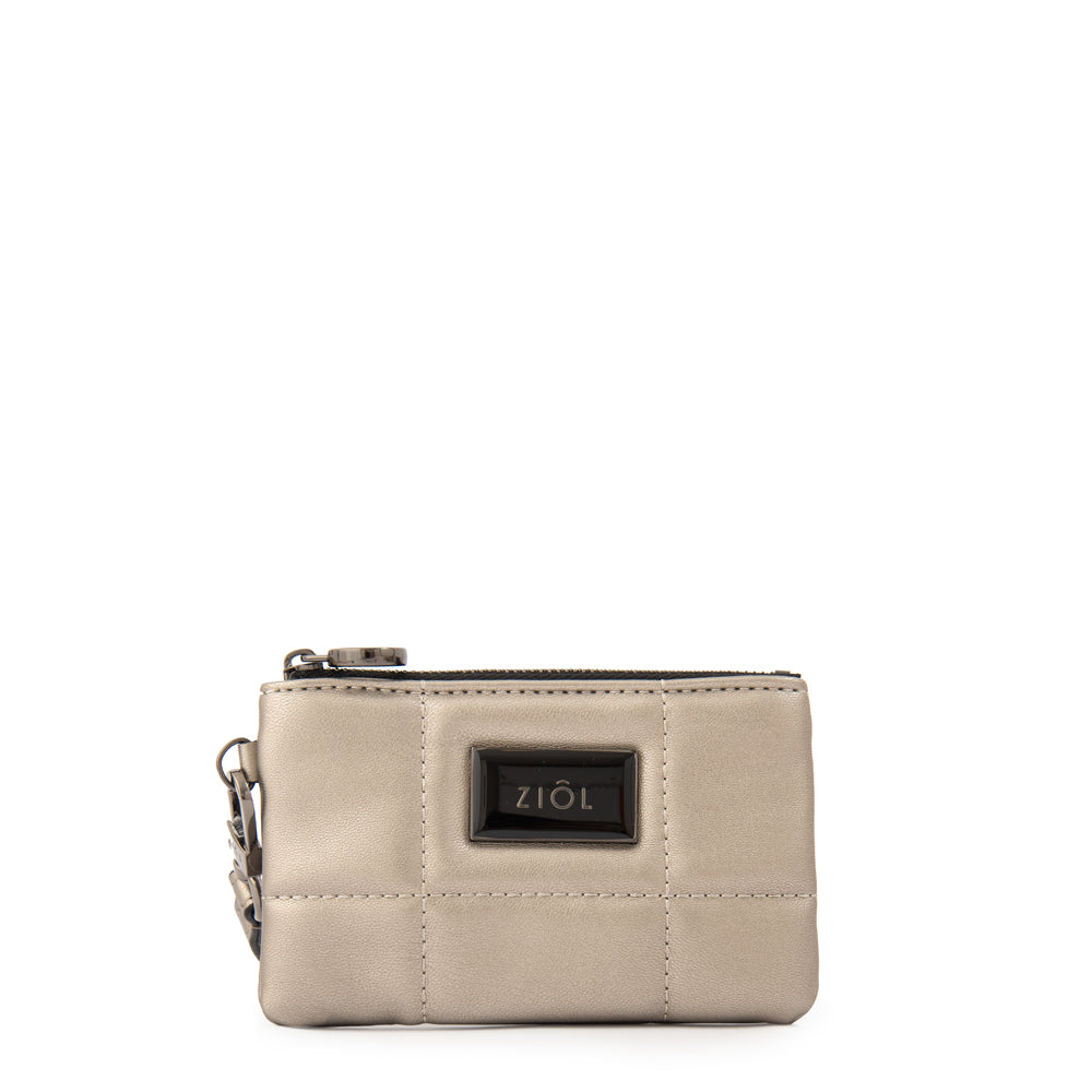 Monedero rectangular pequeña tanya plateado oscuro