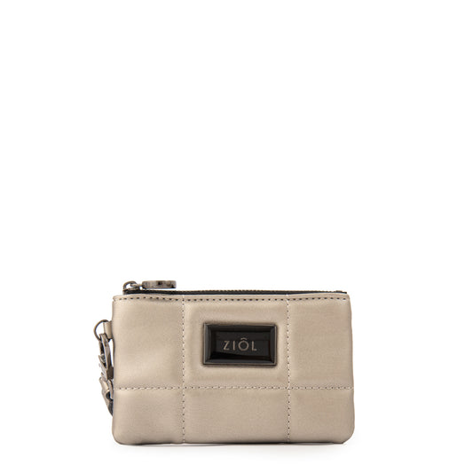 Monedero rectangular pequeña tanya plateado oscuro