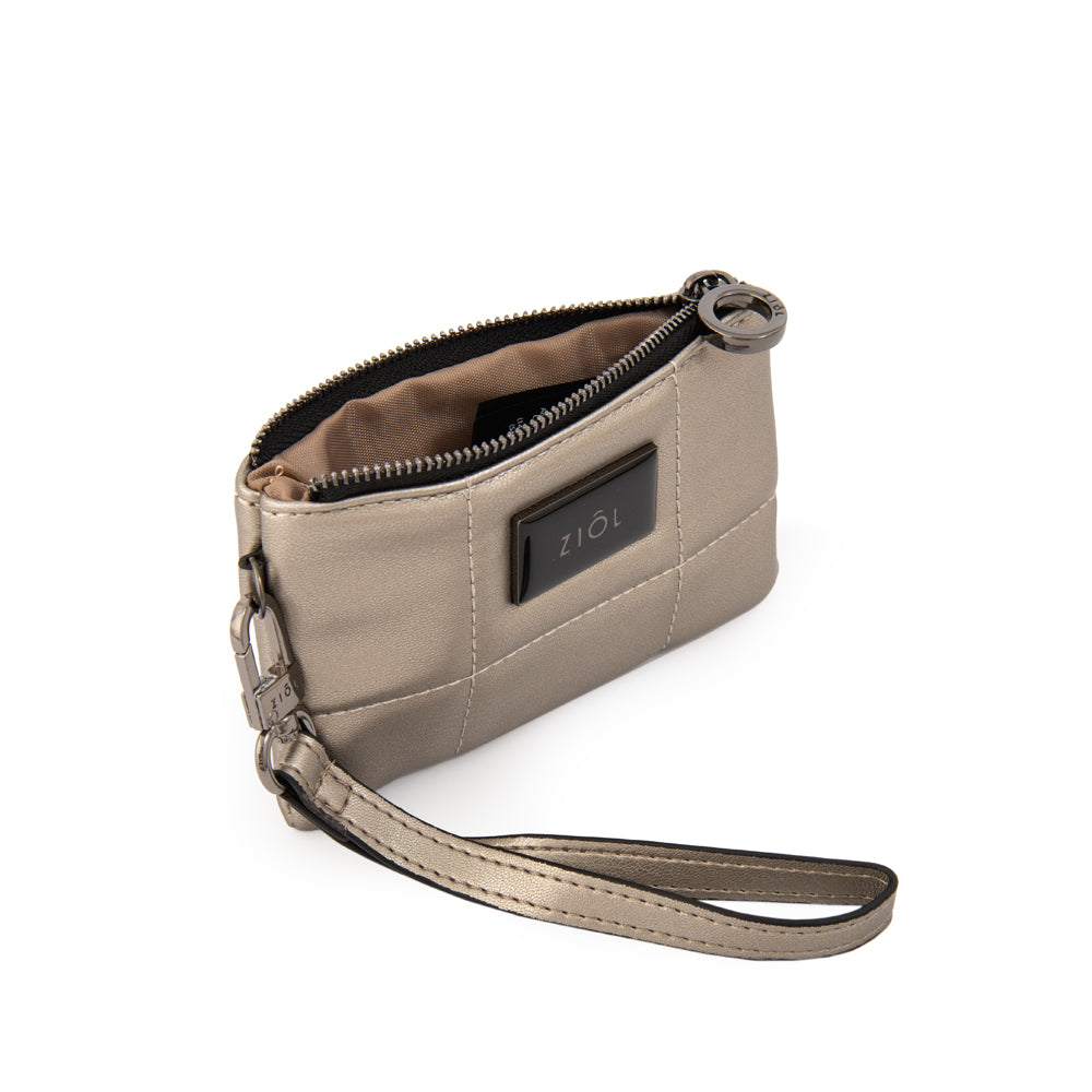 Monedero rectangular pequeña tanya plateado oscuro