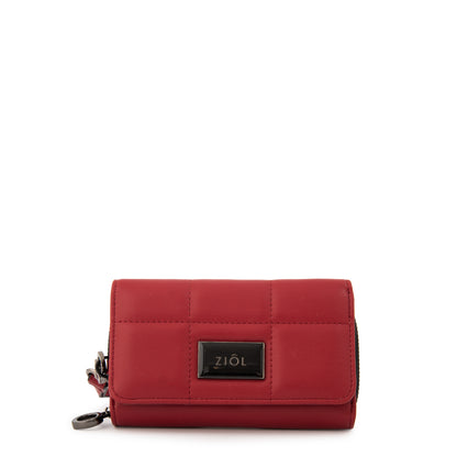 billetera cierre exterior mediana tanya rojo