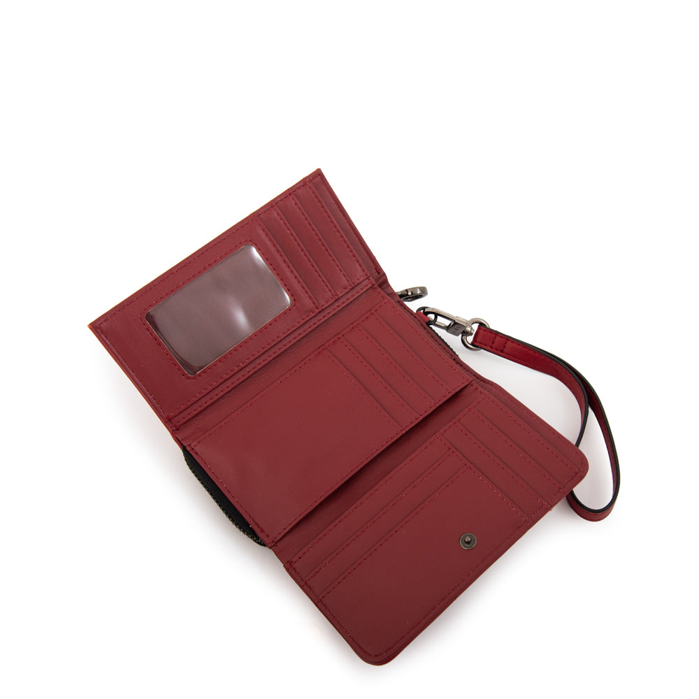 billetera cierre exterior mediana tanya rojo