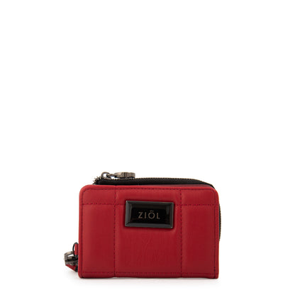 billetera cierre exterior pequeña tanya rojo