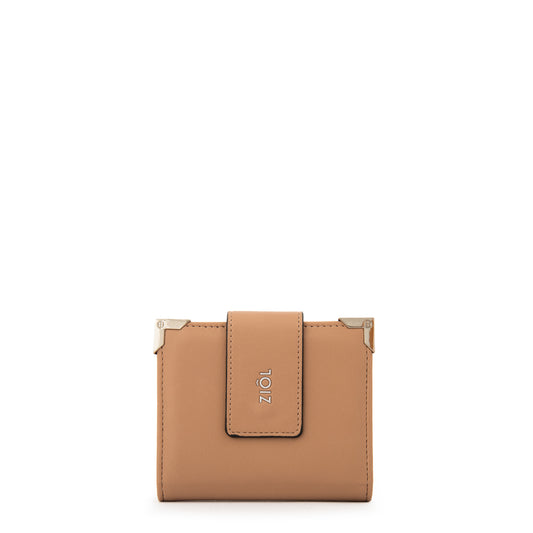 Billetera demin pequeña beige