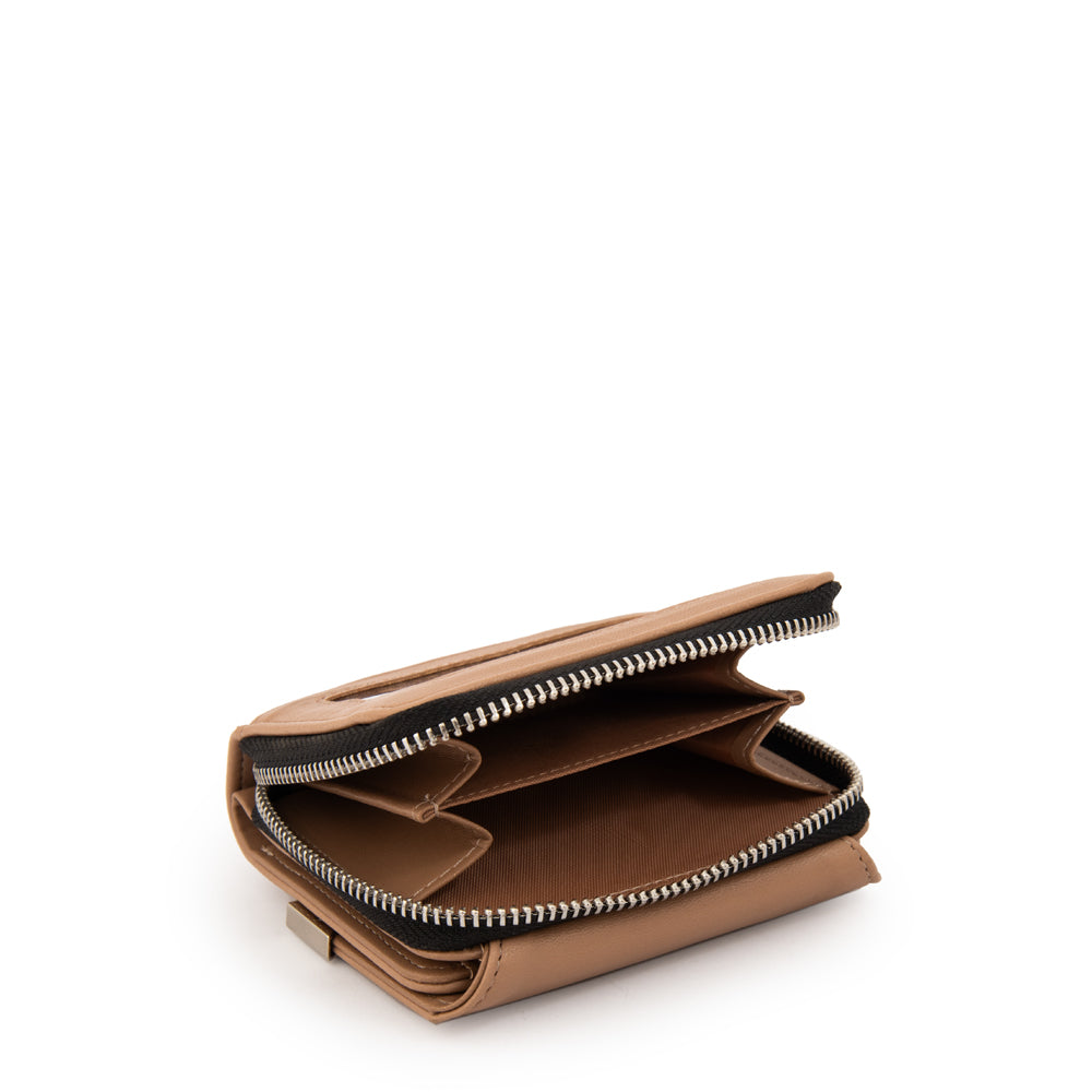 Billetera demin mediana beige