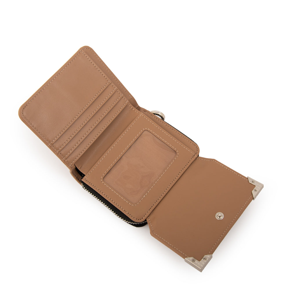 Billetera demin mediana beige