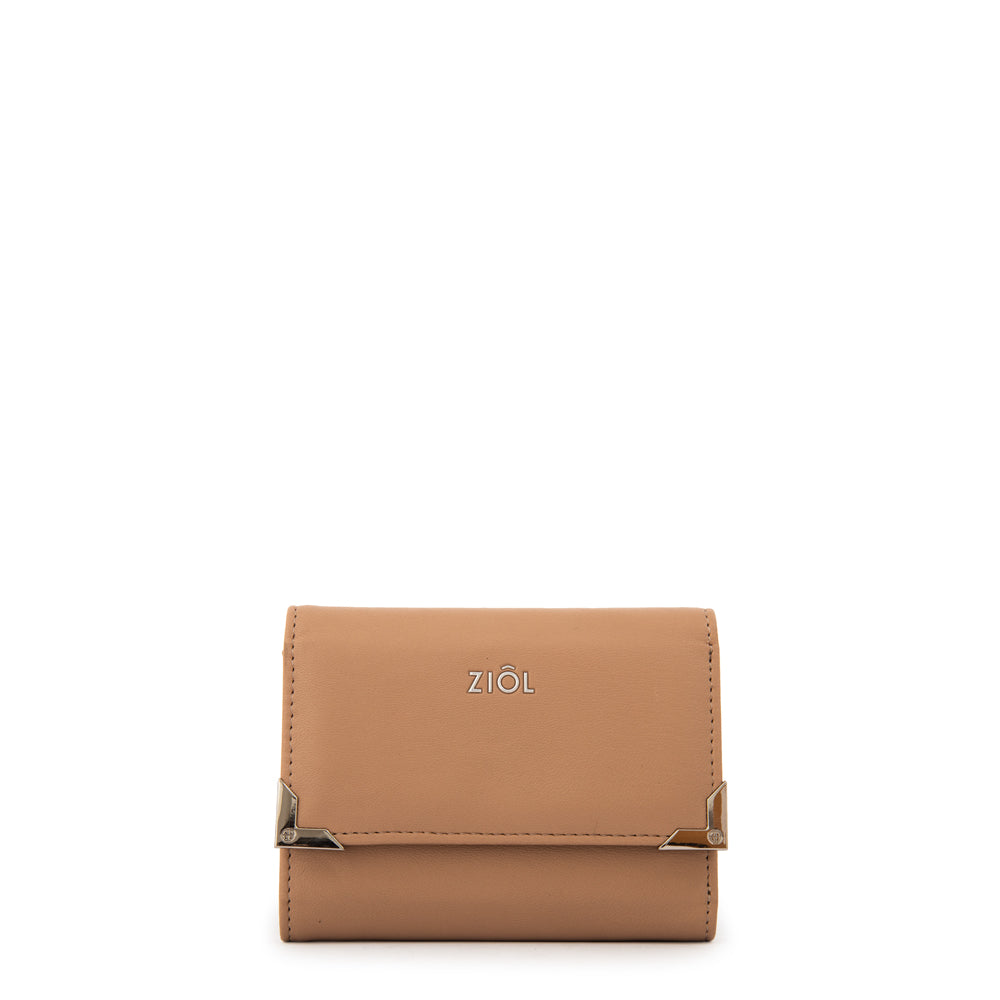 Billetera demin pequeña beige